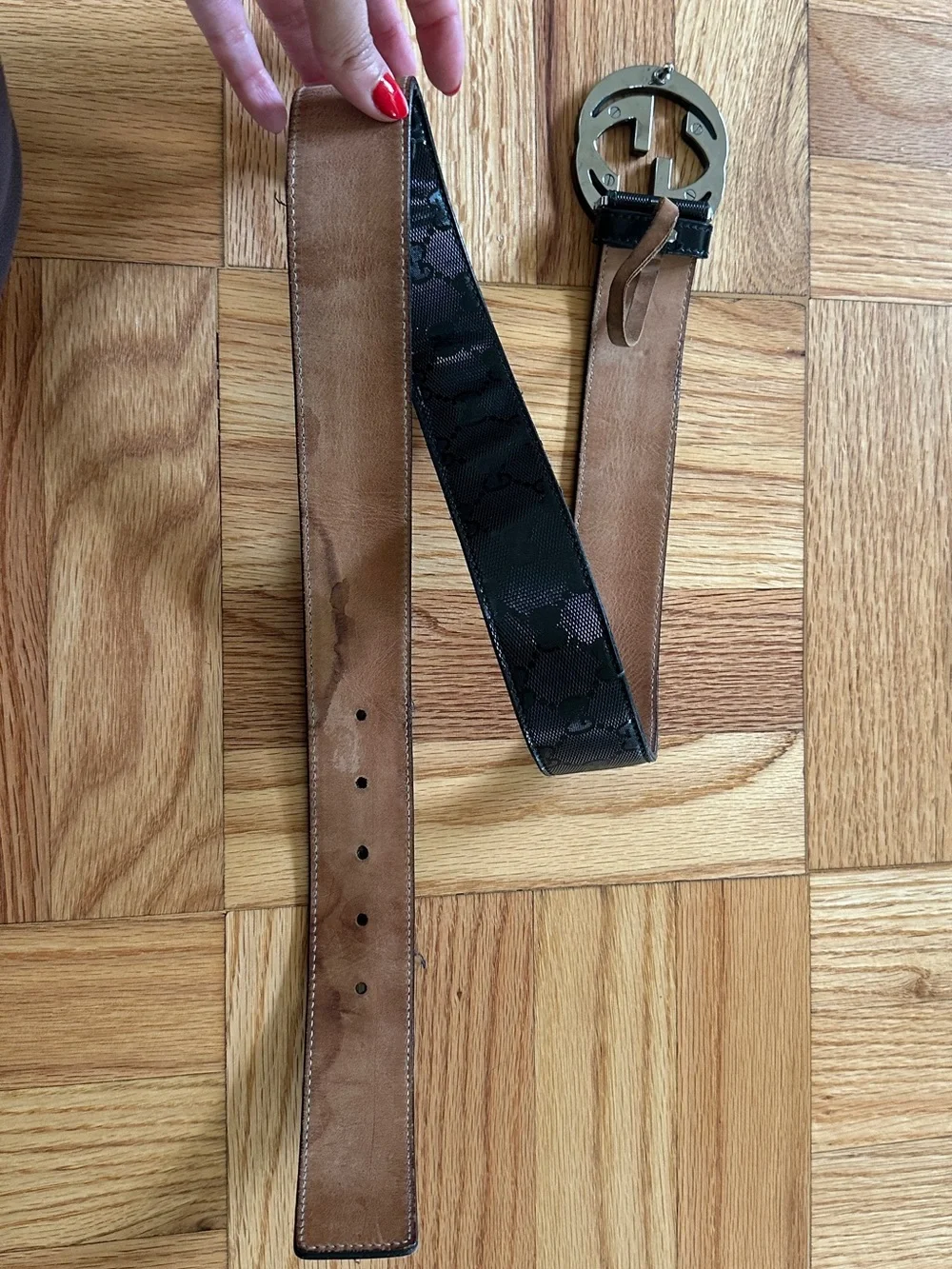 Gucci Black Interlocking G Logo Belt